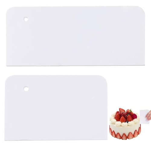 2Pcs Cake Smoother Scraper Set, Cake Edge Scraper Tools for Smooth, Flawless Finishes – Perfect for Decorating Cakes, Cupcakes, & Fondant