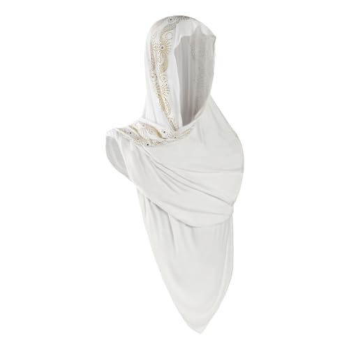 ITODA Women Glitter Rhinestone Muslim Head Scarf Wrap Easy Wear Hijab Turban Lightweight Breathable Head Wrap Scarf Shawl3