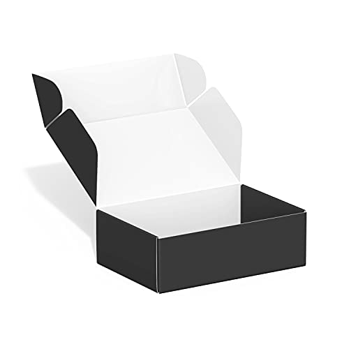 Image of 50 Pack 4 inchx6 inchx2 inch Shipping Boxes, Corrugated Cardboard Small Box Mailer, Shipping Boxes for Small Business for Gift Packing- TONESPAC (4 inchx6 inchx2 inch, Black)