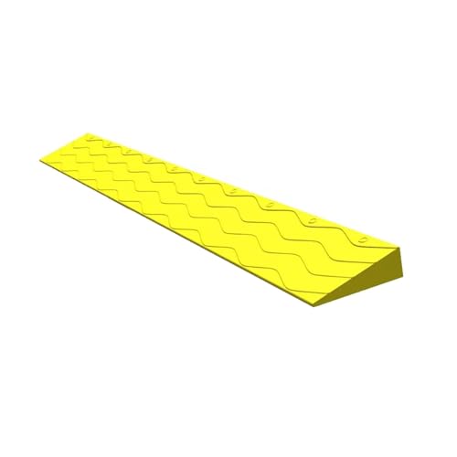 LHX Climbing pad plastic door ramp step ramp plate, uphill over threshold ramp pad (Color : Yellow, Small : 100 * 12 * 5.5cm)