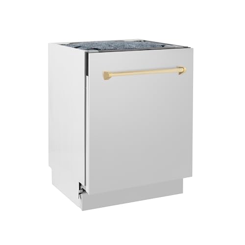Zline Kitchen And Bath DWVZ-304-24-G Zline Autograph Edition 24 Inch 3Rd Rack Top Control Tall Tub Dishwasher In Stainless Steel thumb #1