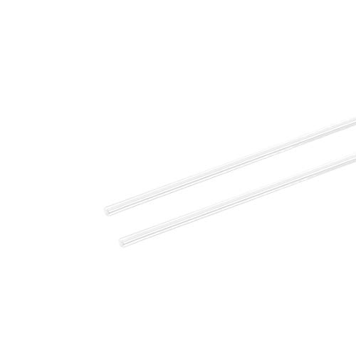 Image of uxcell Acrylic Round Rod,2mm 5 /64 inch Dia 10 inch Length,Transparent Clear Plastic Round Rod,Solid PMMA Bar 2pcs