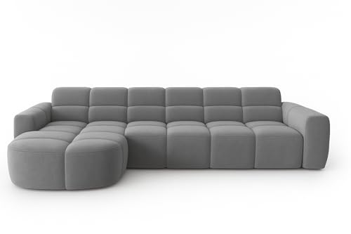 Image of LEGACY OF COMFORT Diana Modular Sectional Sofa L Shape Sofa 4 Seater Sofa Ottoman Bench As Seating for Living Room Hotel (Grey)