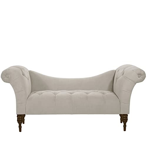 Image of Button Tufted Chaise Settee Sofa (LIGHTGREY)