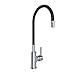 Rubinetto Da Cucina In Acciaio Inox Spazzolato SS304 E Silicone Miscelatore Alto Monocomando Per Lavello Lavandino Lavabo Con Beccuccio Girevole a 360° Design Moderno Winnipeg (Nero)
