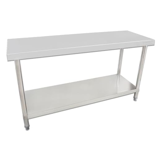 Beeketal 'BA150' Gastronomie Edelstahl Arbeitstisch 150 x 60 cm, Tisch bis 140 kg belastbar, Profi Gastro Küchentisch mit extra großer unteren Ablagefläche und justierbaren Stellfüßen