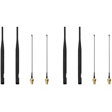 4 Sets 915MHz WiFi Antenna LoRa Indoor 5dBi Gain Omni with SMA Male 7.7inch Connector for Meshtastic LORA32 ESP32 V3 HTCC-AB02S LoRa32u4II LoRa OLED Board + 5.9in SMA Female IPEX Cable