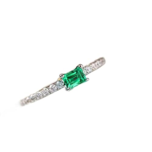 Bague émeraude cultivée argent 925 : éclat durable sans ternir pour femme
