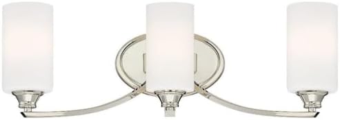 Minka Lavery Wall Light Fixtures 3983-613 Tilbury Wall Bath Vanity Lighting, 3-Light 300 Watts, Polished Nickel