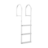 VEVOR Removable Dock Ladder, 3 Steps, Aluminum Alloy Pontoon Boat Swim Ladder, with Non-Slip Wide PP Steps, 500 lbs Weight Capacity, Quick...