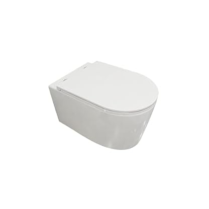 AICA Wand WC spülrandlos Hänge WC Soft Close Toilette Einfach Abzunehmender Sitz Weiß Rund Modernität丨335 – Bild 5