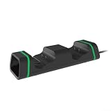 Dual-Ladestation für Xbox Series X|S und für Xbox One Controller, schnelle ABS-Ladestation mit kompaktem Design, schwarzes Gaming-Zubehör