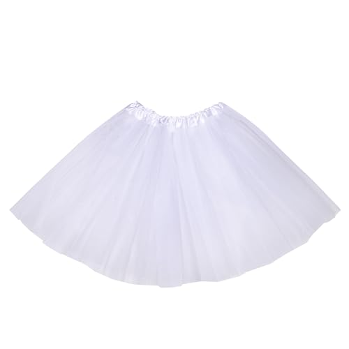 Tutus for Women Tutu Tulle Skirts Costumes Running Costume Tutu Neon Tutu Skirts for Adult Teen One Size (One Size White)