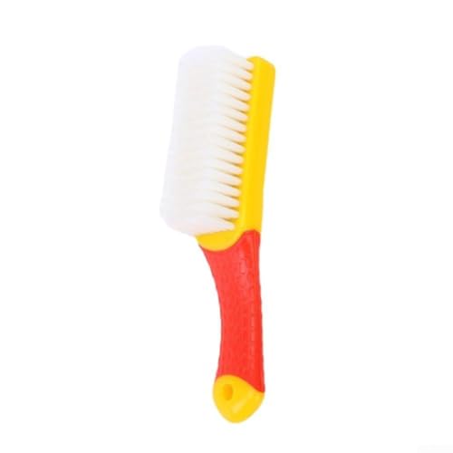 Cepillo de mango con cerdas de nailon para soldadura y limpieza de flujo de soldadura, adecuado para tareas de limpieza de tela, asiento y tapete de suelo (plástico de 7 filas blanco)