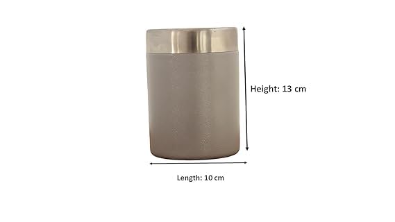 Image of Tea and Sugar Container Set of 2 - Steel Storage Jars (Coffee, Gray)