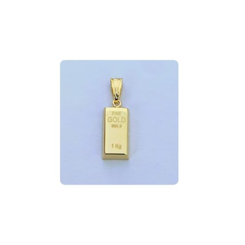 Gold Bar Pendant 14k Yellow Gold/Layering/Two Different Size/NOT Gold Filled NOT Gold Plated/Gift for Her - Him/Unisex (Large Bar Pendant)