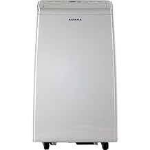 Amana 8,000 BTU Portable Air Conditioner, For Rooms up to 300 Sq. Ft., with Dehumidifier, Fan Mode, Digital Controls, Remote, Wheels, 24H Timer, and Washable Filter, White