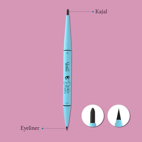 Image of Glam21 Double Drama Kajal + Eyeliner Duo | Dramatic black pigment | Smudge proof| Waterproof| Matte finish| Long lasting upto 48 Hours| Creamy Formula| Intense color| Black