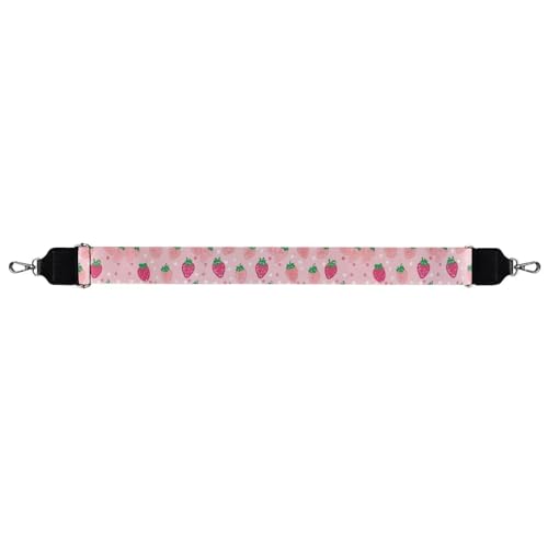 Image of Strawberry Wide Bag Straps Replacement Crossbody Polka Dot Guitar Straps for Handbags /Purses /Messenger /Duffel Bags Backpack Straps Replacement Adjustable Length from 30 inch to 50.3 inch