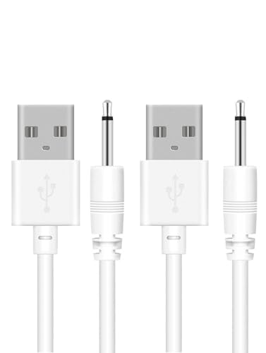 FARSEOMIX DC Charging Cable 2.5mm Vibrators Charger Cord 2.7ft Fast USB DC Charger Cable Replacement Charging Cord for Massager Wand Toys 2 Pack