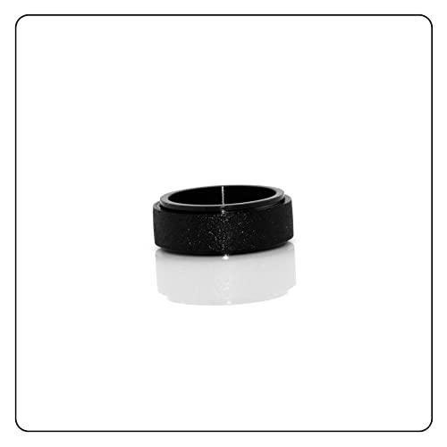 Fashion Black Fidget Spinner Ring Stainless Steel Frosted Band Ring3