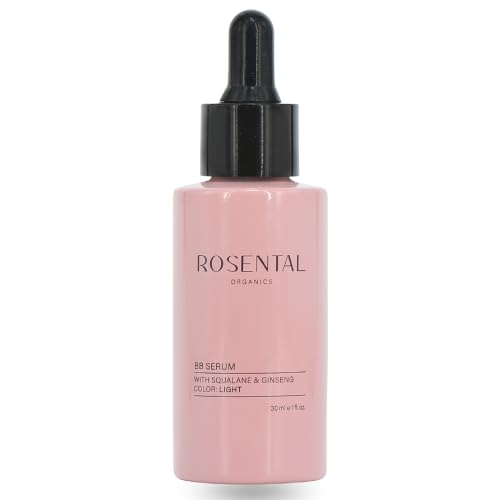 ROSENTAL ORGANICS BB Sérum 2 en 1 pour maquillage et soin de la peau, aloe vera et ginseng, 30 ml, sérum teinté pour le visage, soin hydratant du visage, nouvelle formulation (Light)