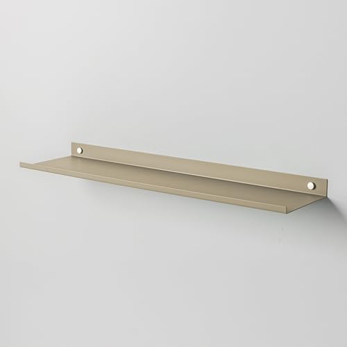 Steelnovo | Ortis, Mensola da Bagno in Metallo Verniciato, Mensola da Parete Portaoggetti, 60x3x14 cm, Colore Beige, Design Moderno e Minimal, Scaffale da Muro, Porta Accessori, Made in Italy