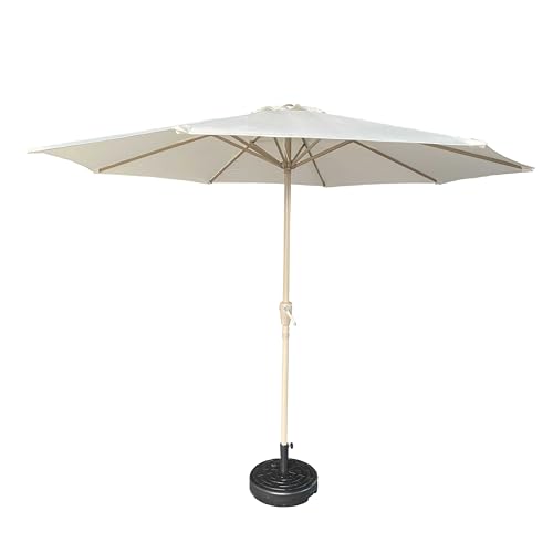 espidoo 9FT Patio Umbrella Outdoor: Heavy-Duty Steel Frame & UV-Resistant Canopy - 270cm Round Market Umbrella for Garden/Poolside - Beige Waterproof Shade Cover