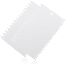 Bonsicoky 2 PCS Plastic Trowel Notched Glue Spreader - 0.4" + 0.2" Tooth Adhesive Spreader Notched Glue Spreader