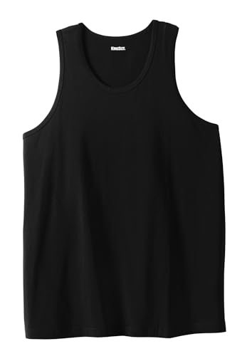 KingSize Men's Big & Tall Shrink-Less Lightweight Tank - 6XL, Black
