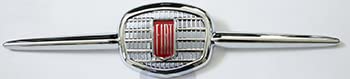FREGIO ANTERIORE per FIAT Vecchia 500 D'EPOCA MASCHERINA LOGO STEMMA CON BAFFI