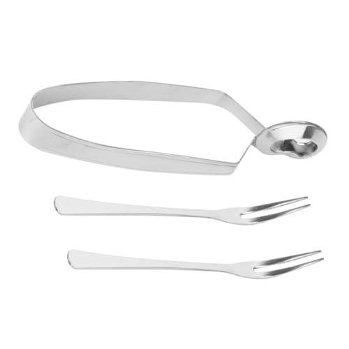 VALICLUD 3 pièces Pince à Escargots Acier Inoxydable Pince et Fourchettes pour Fruits de Mer Ustensiles de Cuisine et Hygiéniques pour Salade et Repas Français