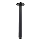 Enga Brass 12-Inch Ceiling Mount Shower Arm (Black)
