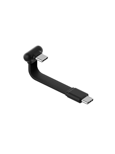 Hagibis 180 Degree U-Type USB-C Cable, Short Flat 60W 20V/3A Fast Charging Cable, 480Mbps Data Transfer for iPhone 17 16 Pro Max, Galaxy S25 Ultra S25+, Power Bank, Cooling Fan (Black, 0.23ft)
