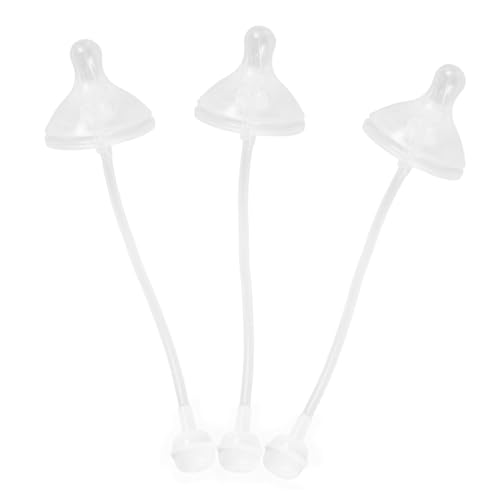 Milisten 3 Piezas Chupete de silicona Suave ponderado bendición tetinas de biberón pajitas ponderadas para biberones con pajitas ponderadas gel de sílice Transparente