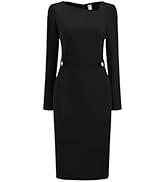 Hobemty Women's Elegant Sheath Dress Asymmetrical Neckline Wear to Work  Pencil Dresses Small Black at Amazon Women's Clothing store