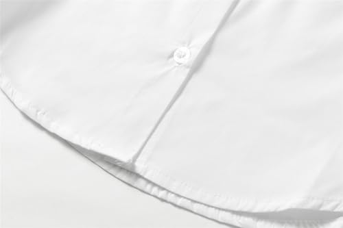 Mud Kingdom Girls White Shirts Button Down Peter Pan Collar Blouse with Short Sleeve Summer 5