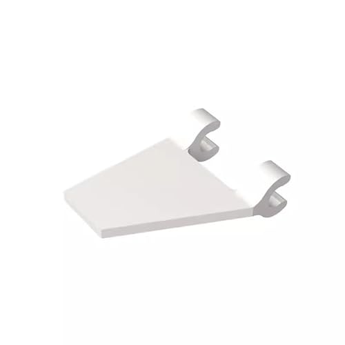 Gobricks GDS-895 Flag 2x2 Trapezoid with 2 Clips (Thick U Clips) 50PCS Compatible with Lego 44676 80324 DIY Parts and MOC Components for Major Brick Brands Color:White 1