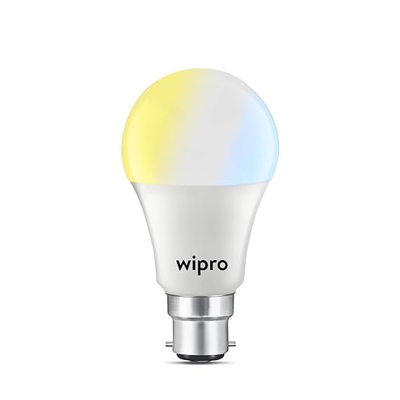 Image of wipro Garnet 9W CCT 3-in-1 LED Bulb for Home & Office | Mood Lighting for ambiance | 240 Degree wide Coverage | 4 KV In-built Surge Protection, 420 V High Voltage Protection | Pack of 20