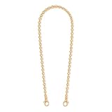 YOGAZEN Taschenkette Gold 60 cm, Kette für Tasche aus Edelstahl, Flache O-Gliederkette mit 2 Karabinern, Taschenhenkel und Taschenriemen für Handtasche, Clutch, DIY Bags & Häkeltaschen