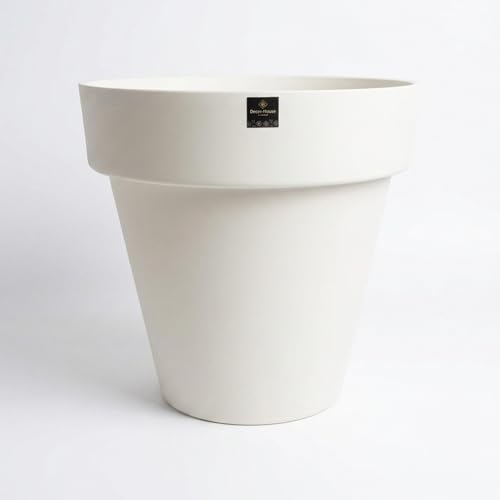 Ceracor Ceramicas Maceta Exterior Plástico Blanco 60 cm | Diseño Moderno Minimalista | Ligera y Resistente | para Plantas Grandes | Uso Interior y Exterior | Macetero XL