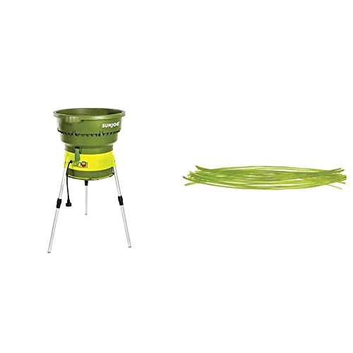 Sun Joe Sdj616 Electric Leaf Mulcher/Shredder 13-Amp 16:1 Reduction Ratio, Mulch Up To 55-Gallons Per Minute, Control Dial, Green & Sdj616L 20-Pack Shredder Joe Leaf Mulcher/Shredder Replacement Line #TOP11