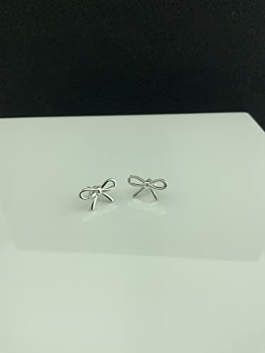 Silvercloseout 925 Sterling Silver Womens Bow Stud Earrings Silver Bow Studs For Teen Girls #TOP3