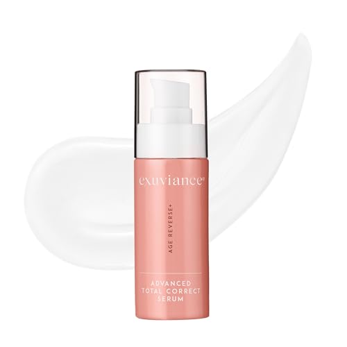 EXUVIANCE AGE REVERSE+ Advanced Total Correct Firming Antiaging Face Serum - For Fine Lines and Deep Wrinkles - Hydrates Brightens & Evens Skin Tone with Peptides Hyaluronic Acid and PHA 1 Fl Oz
