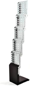 Sign Talk Heavy Duty Metal Pocket Magazine Brochure Literature Catalog Holder Rack Stand Tradeshow Display (5 Pockets) Grey