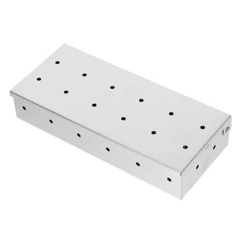 Alipis Affumicatore Barbecue in Acciaio Inox Per Barbecue Gas Trucioli Di Legno Coperchio e Accessori Per Aggiungere
