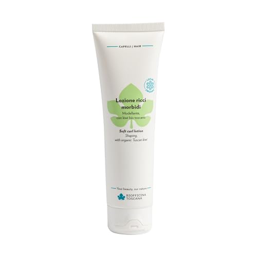 Biofficina Toscana Lozione ricci morbidi, 100 ml – Lozione modellante leave in capelli ricci e mossi – Con kiwi bio toscano, burro di karité e proteine vegetali