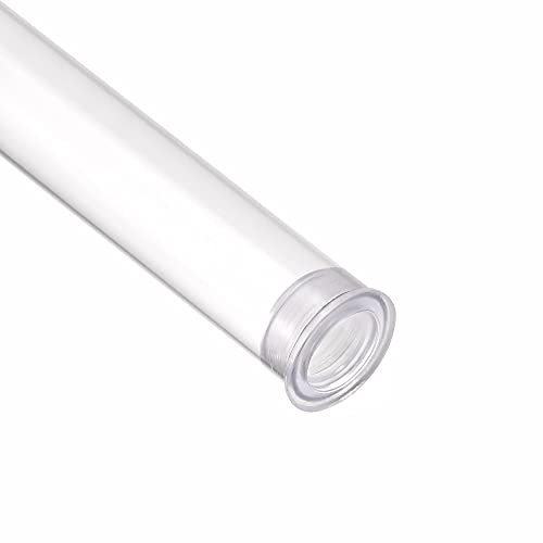 Image of uxcell 2pcs Rigid Round Clear Tubing 12mmx13mmx240mm Plastic Storage Transparent Tube with Lids
