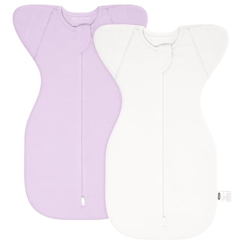 Image of MEXXI Baby Transitional Swaddle, 2 Pack Sleep Sack With Arms Up, 0.5 TOG