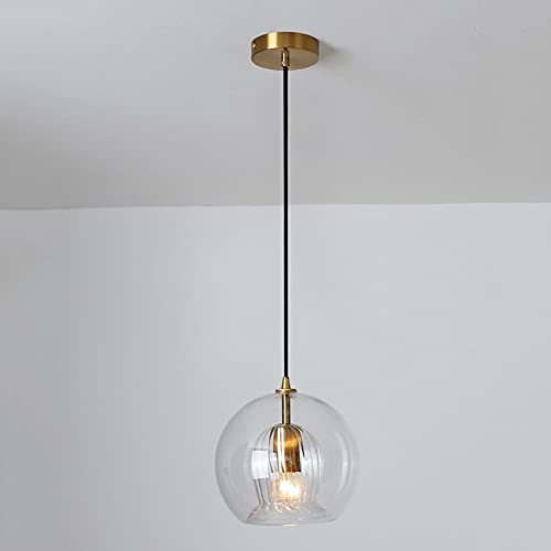 Lustre suspension E27 ajustable double couche verre transparent rayures salon